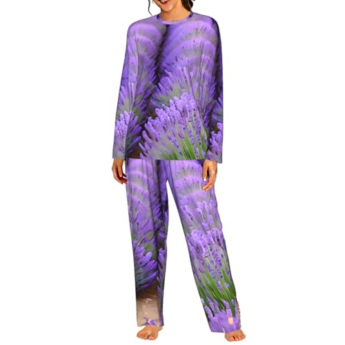 Pyjama long femme lavande pour vos soirées cocooning