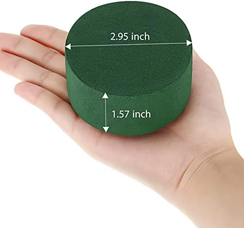 12 Pieces Round Floral Foam, Wet Floral Foam Green Flower Foam DIY Flower Arrangement Kit Wedding Aisle Flowers, Party Decoration