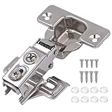 KYDRAGON 50 PCS Soft Close Satin Nickel Cabinet Door Hinges for 1/2' Overlay Faceframe and Frameless...