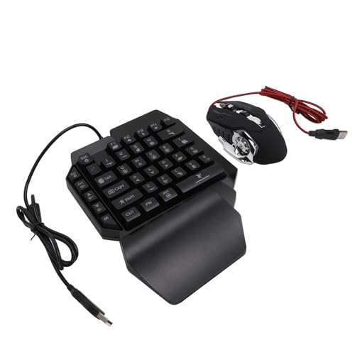 Image of Zunate Half Hand Gaming Keyboard and Mouse Combo, 3 in 1 Mobile Game Combo Pack, Half Hand Gaming Keyboard Set with Mobile Gamepad Controller, Mouse Converter for PC