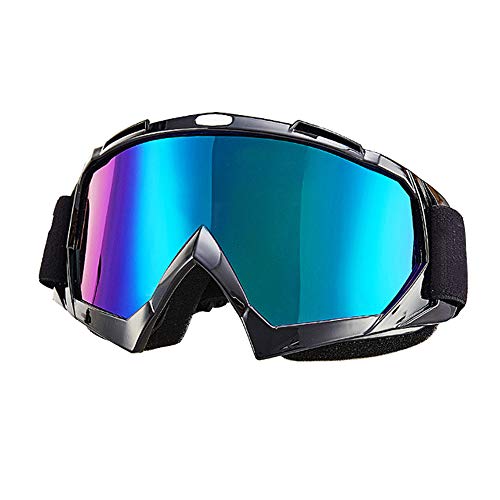 Mdurian Gafas de Moto Aviador Estilo piloto Motocicleta Gafas de esquí ATV Dirt Racing Scooter de Gafas de Sol con protección UV a Prueba de Polvo len Colorido Cover