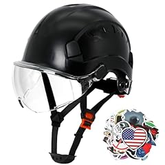 Black Hard Hat with Clear Visor