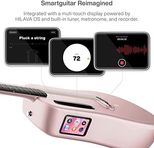 LAVA ME 3 Smartguitar, 36 Inch Guitare Acoustique en Fibre de Carbone, (Rose,Piano Bag) - Les Beatles, Paul McCartney, John Lennon, RIngo Starr, George Harrison LAVA ME 3 Smartguitar, 36 Inch Guitare Acoustique en Fibre de Carbone, (Rose,Piano Bag) – Image 3