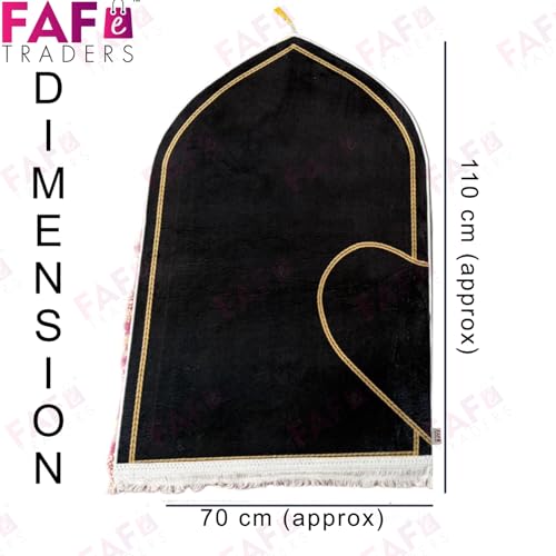 Image of FAF Pink and White Couple Janamaz Set of 2 with Heart Design | Soft Velvet Prayer Mats | Islamic Prayer Rugs for Nikah, Ramadan, Hajj & Umrah | Muslim Prayer Mat Set