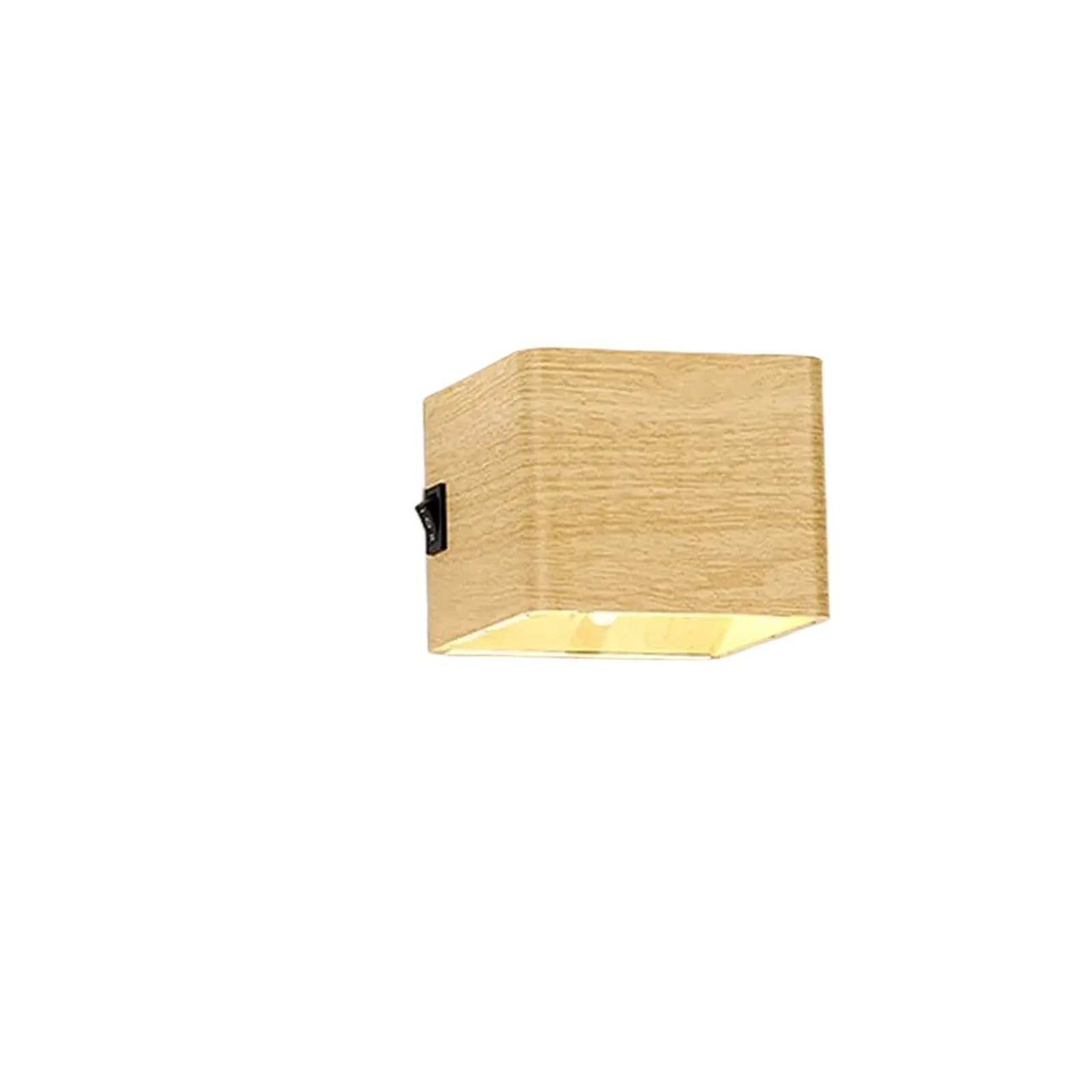Lampada da Parete for Interni Ricaricabile con Rilevatore di Movimento LED Nero a Batteria, Funziona con Interruttore Lampada da Parete USB 5W Magnetica(Wood Grain)