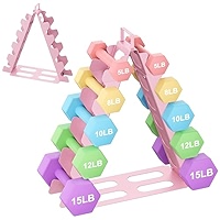 A-Frame Dumbbell Rack With Handle | Multi-Level Weight Storage Organizer For 5-15 Lb Dumbbells - Perfect For Home Gyms