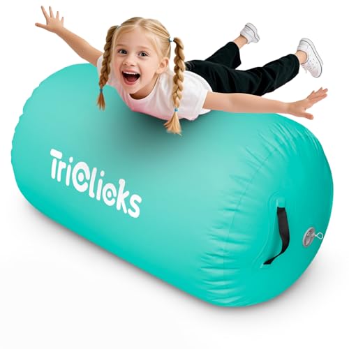 Triclicks Inflatable Air Roller Gymnastics Barrel Mat Tumbling Barrel Equipment for backhandspring...