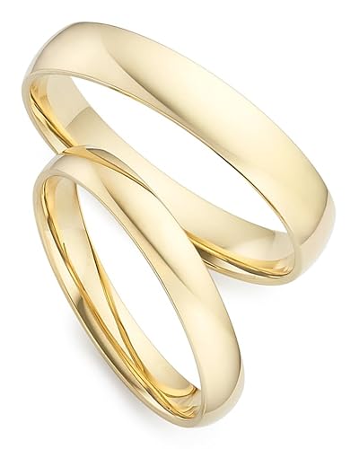 123traumringe Eheringe in 333 Gold I Edle Partnerringe mit Etui I Gravierbare Eheringe mit Ringgröße 50-72mm I Damenring in 3mm Breite + Herrenring in 4mm Breite & 1,3mm Stärke I P21/P22 123traumringe Eheringe in 333 Gold I Edle Partnerringe mit Etui I Gravierbare Eheringe mit Ringgröße 50-72mm I Damenring in 3mm Breite + Herrenring in 4mm Breite & 1,3mm Stärke I P21/P22