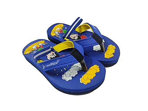 Radler Unisex Crazy Boy Blue Comfortable Flat Flip Flops Slippers With Strap for Baby Boy's & Baby Girl's