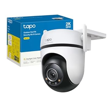 Tapo 2K 4MP Telecamera WiFi Esterno Visione Notturna a Colori Starlight, PTZ 360°, IP66, Connettività WiFi/Ethernet, Rilevamenti Smart AI, Tracciamento Intelligente, Allarme Sonoro e Luminoso, C52A