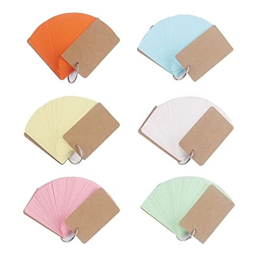 Tarjetas Estudio, Multicolor Tarjetas de Estudio, Tarjetas de Notas, 300 Piezas Mini Bloc de Notas Tarjetas de Indice, Tarjetas de Estudio de Papel, Binder Anillos Mini Bloc de Notas Tarjetas
