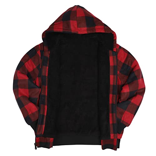 Image of Yasumond Hoodies for Men Zipper Fleece Sweatshirt Heavy Sherpa Lined Hooded Warm Winter Coats Big Tall