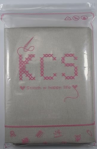 Image of KCS 16CT Counted Cotton Cross Stitch Aida Cloth Fabric (Pearl Grey, 59 inch x 1 Yard)