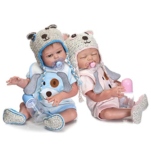 Zero Pam 20 Inch Reborn Baby Dolls Sets Twins Boy&Girl Newborn Doll Real Look Baby Dolls Silicone Full Body Kids Gifts