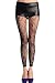 FIYOTE Women Flower Pattern High Waist Footless Lace Trim Pantyhose (One size, Black)