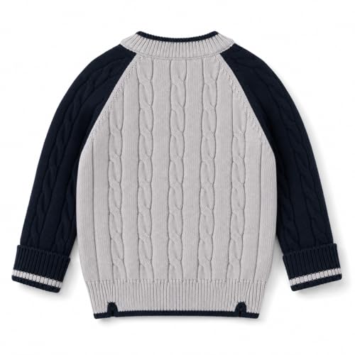 Image of Bold N Elegant Boys Winter Woolen Stylish Warm Cable Knit Raglan Sleeve Pullover Sweater for Kids