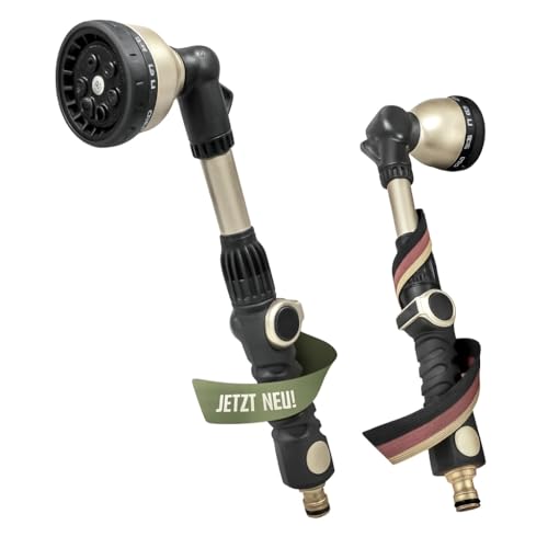 rainfactory Gießstab für Garten [7 Sprühmodi] Wasser-Brausestab, langer Aluminium Comfort-Stab | Gartenbrause mit Messingadapter für schnelle Befestigung | Multibrause für Blumendusche & Beete