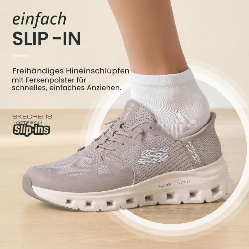Skechers Damen Glide-Step Pro Slip-InTurnschuhe, Taupe Mesh/Silver Trim, 36 EU – Ansicht 5