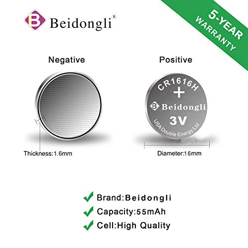 Beidongli Cr1616 Battery 3V Lithium Battery Coin Button Cell 10 Pack 【5-Year Warranty】 #TOP2