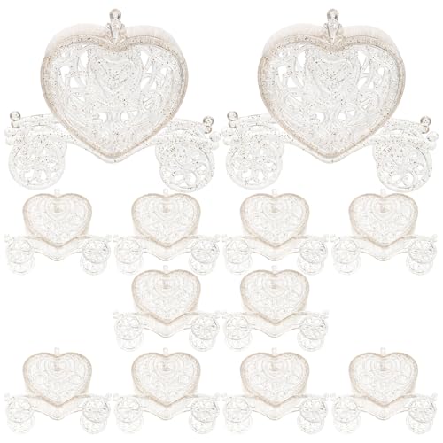 Veemoon Lot de 12 Boîtes à Dragées en Forme de Carrosse, Citrouille en Forme de Cœur, Idéales pour Un Mariage, Une Fête Prénuptiale Ou Un Anniversaire....