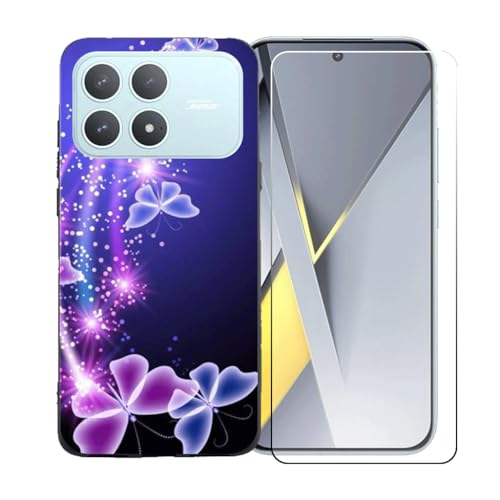 �pGUYAHANYER�P�[�X �K�p���� POCO F8 Pro + �����K���X�X�N���[���ی�t�B���� �A���ȃ\�t�g�V���R���P�[�X�ی�TPU�J�o�[�̃P�[�X�J�o�[�p �K�p���� POCO F8 Pro (6.59") - BST7