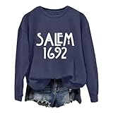 BOTCAM Sudadera para mujer con cuello redondo y manga larga y estampado Sa Le M 1692 Suéter sin mangas para mujer, marine, M