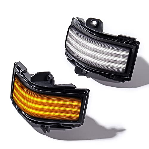 3-IN-1 Switchback Side Mirror Turn Signal Light Running DRL Towing Parking Lamp Smoke Lens Compatible with 2017-2022 2023 Ford Super Duty F250 F350 F450 F550