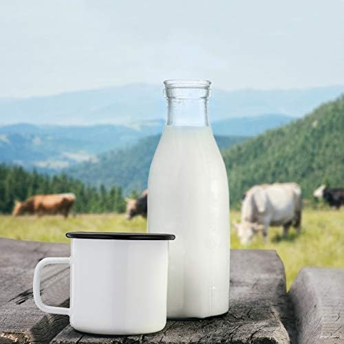 HaWare Enamel Coffee Tin Mug Set of 4 White/ Black Enamel Drinking Mugs Cups, Ideal for Home/ Office/ Travel/ Camping, Reusable & Portable, 350 ml12 Ounce