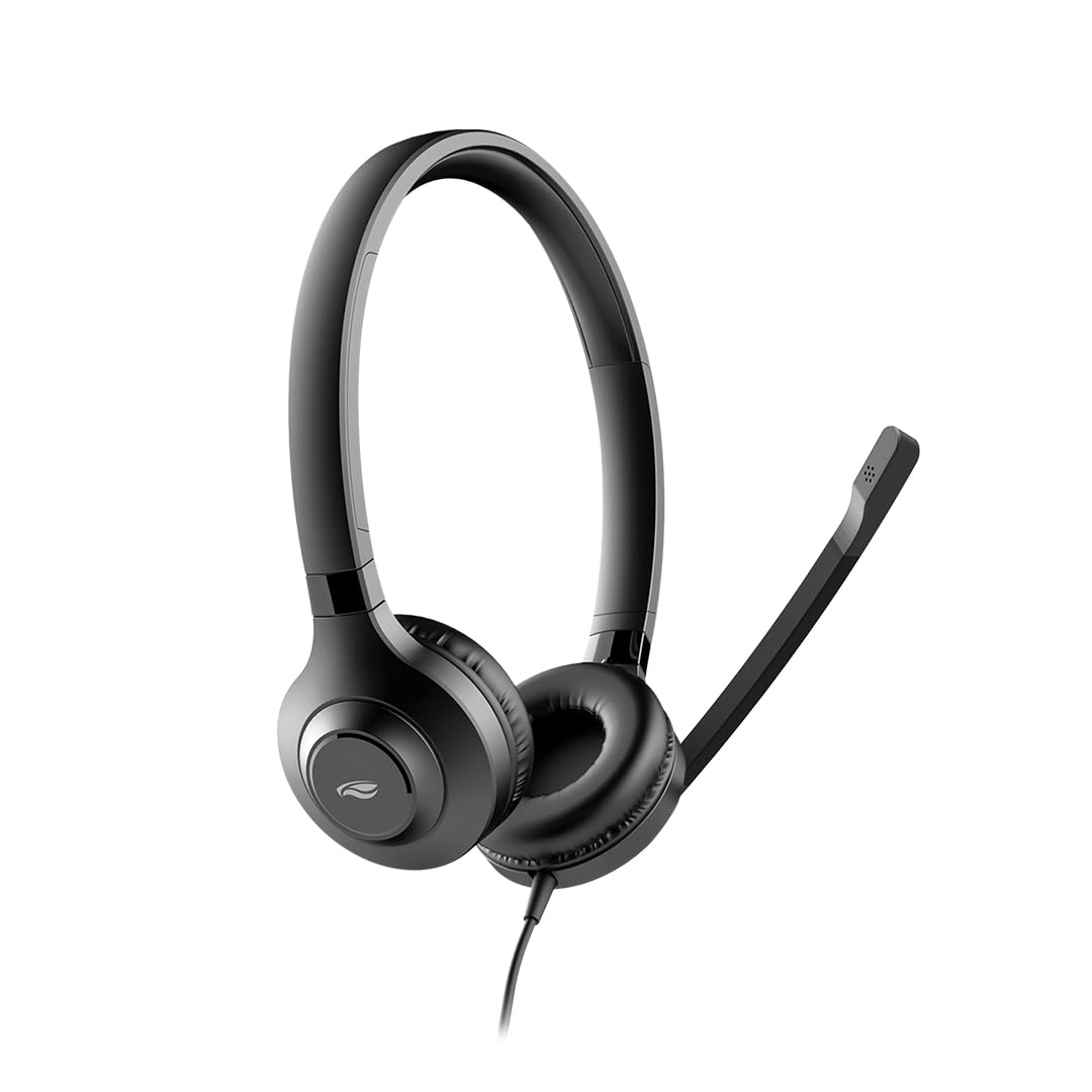 C3tech Headset com fio USB PH-360BK, Preto com Almofadas Confortáveis, Controles de Áudio
