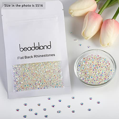 Image of Beadsland Flat Back Crystal Rhinestones,Transparent AB, SS16, 1440pcs