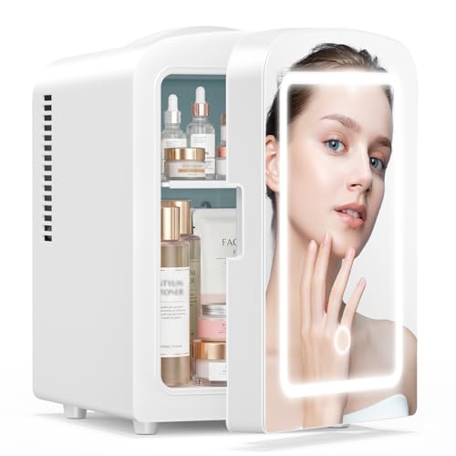 Xbeauty Skincare Mini Fridge With Dimmable Led Mirror