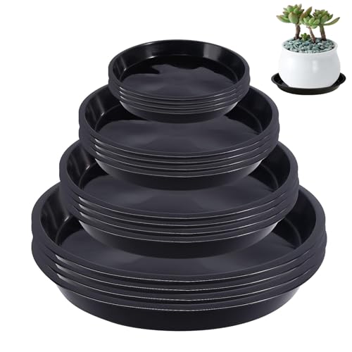 Docache 16 Pezzi piattino per vasi da Fiori in plastica piattino per vasi da Piante Rotondo piattino per vasi da Piante in plastica per Piante da Interno ed Esterno