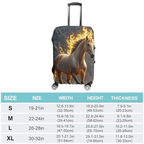 Flame Horse Printed Luggage Cover Protector, Fits 18-32 Inch Luggage2