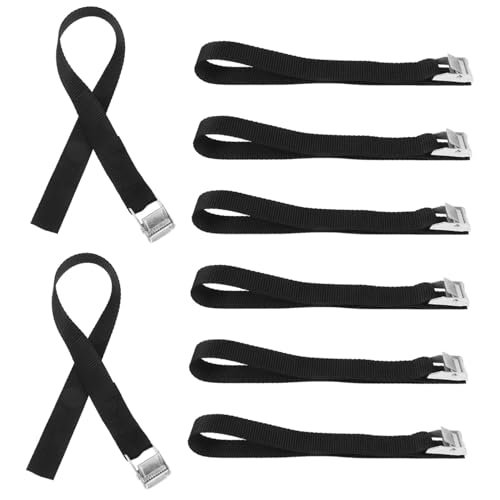 BESPORTBLE Lawn Aerator Shoes Straps 8pcs Metal Bands for Gardening Patio and Backyard Aerating Shoes