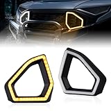 POKIAUTO LED Front Accent Lights for Polaris Ranger XD 1500, Front Fascia Auxiliary Signature Lights with Yellow Turn Signal White DRL Grill Lamps for Polaris Ranger 1500 XD 2024 Accessories (2PCS)