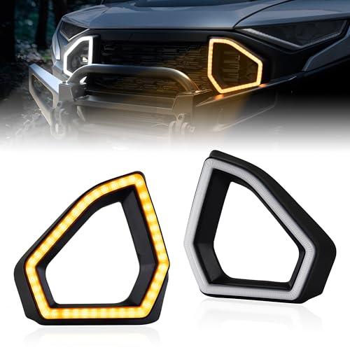 POKIAUTO LED Front Accent Lights for Polaris Ranger XD 1500, Front Fascia Auxiliary Signature Lights with Turn Signal DRL Grill Lamps for Polaris Ranger 1500 XD 2024 2025 Accessories (2PCS)