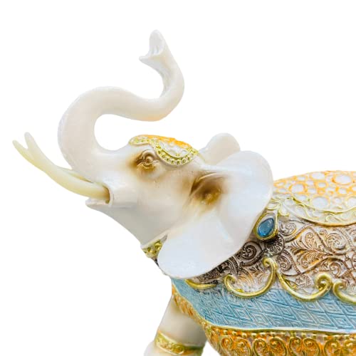 Image of AUGEN Polyresin Elephant Idol Statue Showpiece for Home Decor Decoration and Gifting (1 Piece,7145C2)-B