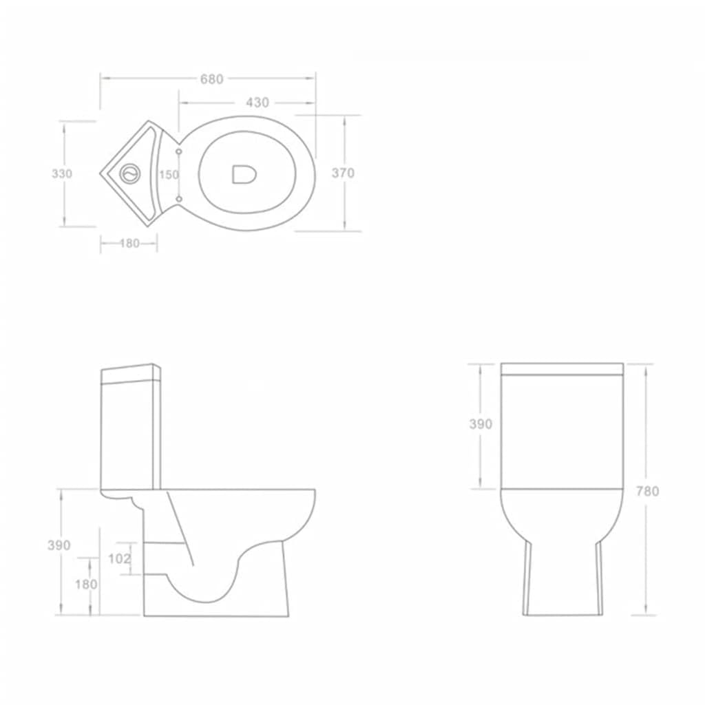 Plumbing-WC - Inodoro esquinero de cerámica para baño, color negro