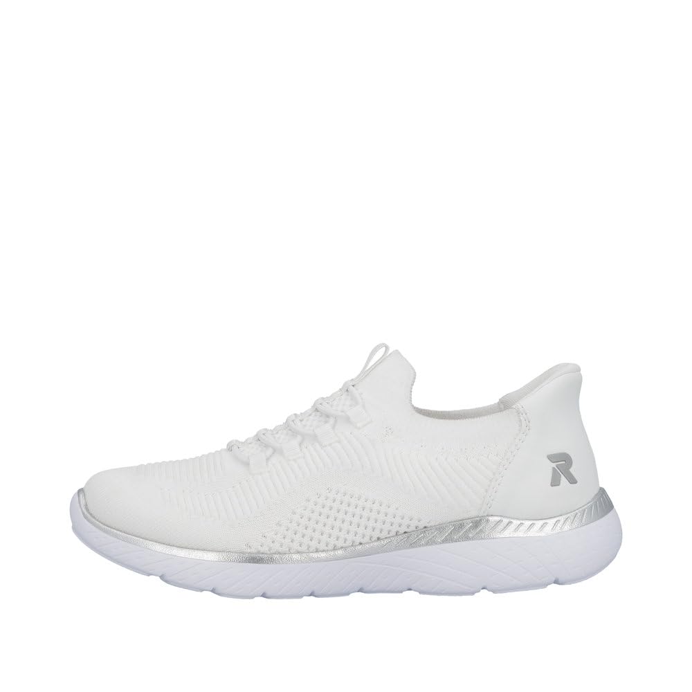 Rieker M5066-80 Damen Slip On Sneaker Textil in Weiss - Gr. 36