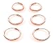 3 Pair Set Rose Gold Flashed Sterling Silver Small Endless Hoop Earrings Cartilage Nose Lips 10 12 14 mm