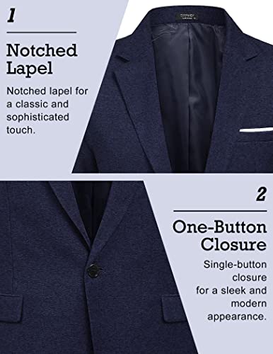 COOFANDY Men's Blazer Casual Sport Coats Slim Fit One Button Suit Jacket Lightweight Sports Jacket (Navy Blue M)3