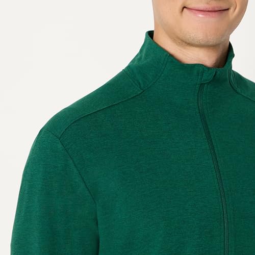 Amazon Essentials Men's Athletic Soft Performance Lightweight Zip Up Gym Workout Jacket, Moisture-Wicking, 4-Way Stretch, Space Dye Green, X-Large - image 4