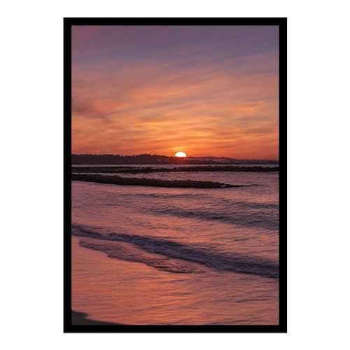 GAEKKO Quadro da parete Tramonto sulla spiaggia su vetro acrilico con cornice in vetro acrilico 20 x 30 cm