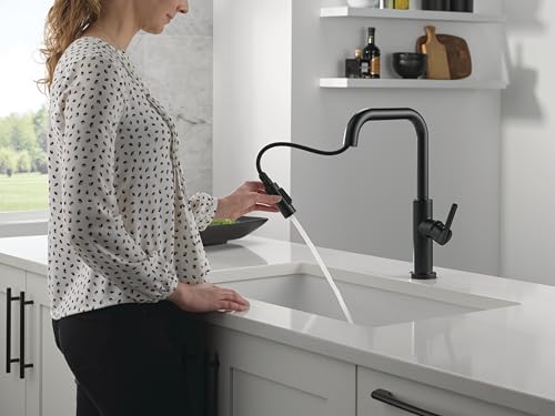 Delta-Faucet-Nicoli-U-Spout-Kitchen-Faucet-with-Pull-Down-Sprayer-Black-Kitchen-Sink-Faucet-Modern-Kitchen-Faucet-Kitchen-Faucet-with-Sprayer-Single-Hole-Kitchen-Faucet-Matte-Black-19868LF-BL Delta Faucet Nicoli U Spout Kitchen Faucet with Pull Down Sprayer Black Kitchen Sink Faucet Modern Kitchen Faucet Kitchen Faucet with Sprayer Single Hole Kitchen Faucet Matte Black 19868LF BL