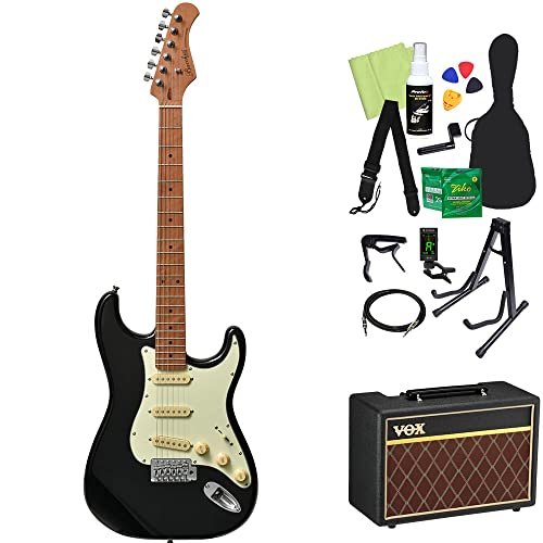 Bacchus BST-1-RSM/M エレキギター初心者14点セット 【VOXアンプ付き】 BLK ストラトタイプ ローステッドメイプルネック バッカス
