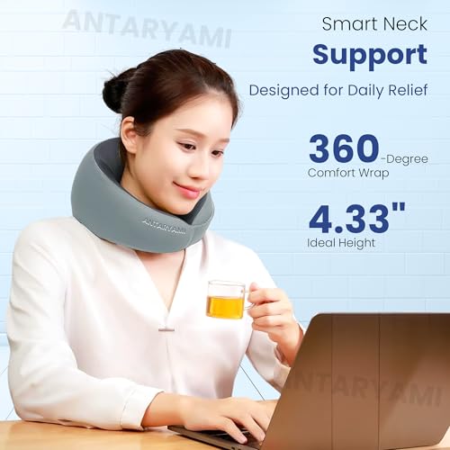 Image of Neck Massager with Heat | Pain Relief Deep Tissue, Intelligent High-End Shiatsu Vibrating Massage | Electric Massager for Neck Relaxation, Wireless Massager for Home and Office (blue)