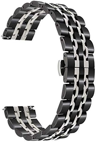 Correa compatible con Samsung Galaxy Watch 66 ClassicGalaxy Watch 55 Pro 44 Classic 3 de 1.61 pulgadas Active 2, correa de repuesto de metal de