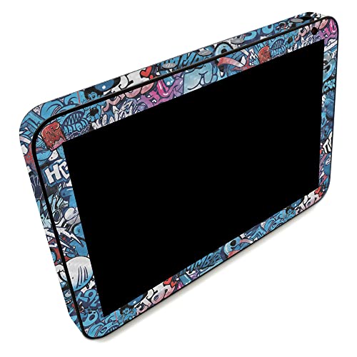 Image of MightySkins Carbon Fiber Skin Compatible with Amazon Echo Show 8 (Gen 2) - Blue Meanies | Protective, Durable Textured Carbon Fiber Finish | Easy to Apply | Made in The USA
