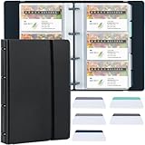 名刺ホルダー 180枚収容 ビジネス名刺整理 見やすい分類管理 シンプルおしゃれ 男女兼用 ブラック