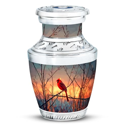 Image of Cardinal Bird Urn - Decorative Small Funeral Urn for Ashes for Women & Men - Keepsake Cremation Urns for Ashes Adult Male - 3 Inch